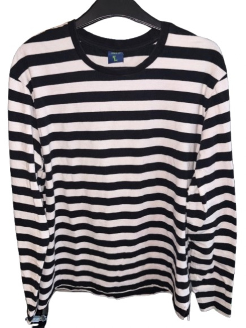 Zengjo Black & White Striped Long Sleeve Shirt size L